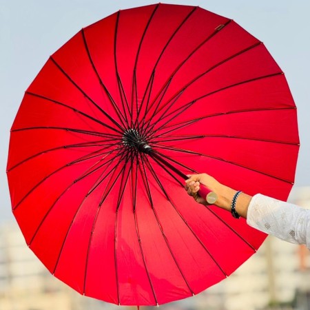 ২৪ শিকের প্রিমিয়াম ছাতা MOON ( Meroon Color )
