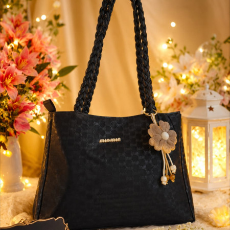Handbags Solid Color Women Bags(Light Black )